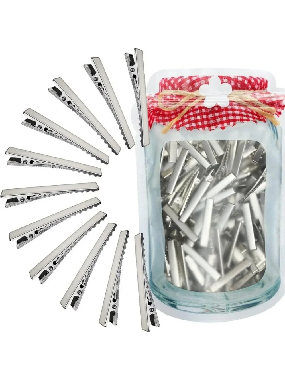 150 Pcs Alligator Hair Clips for Bow Making, DIY Craft Supplies, 4.5cm Metal